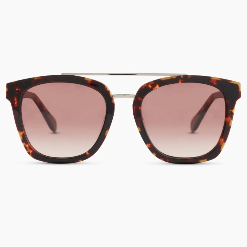 Quay Australia - Sweet Dreams Polarized Sunglasses, Brown Tortoise/Mirrored